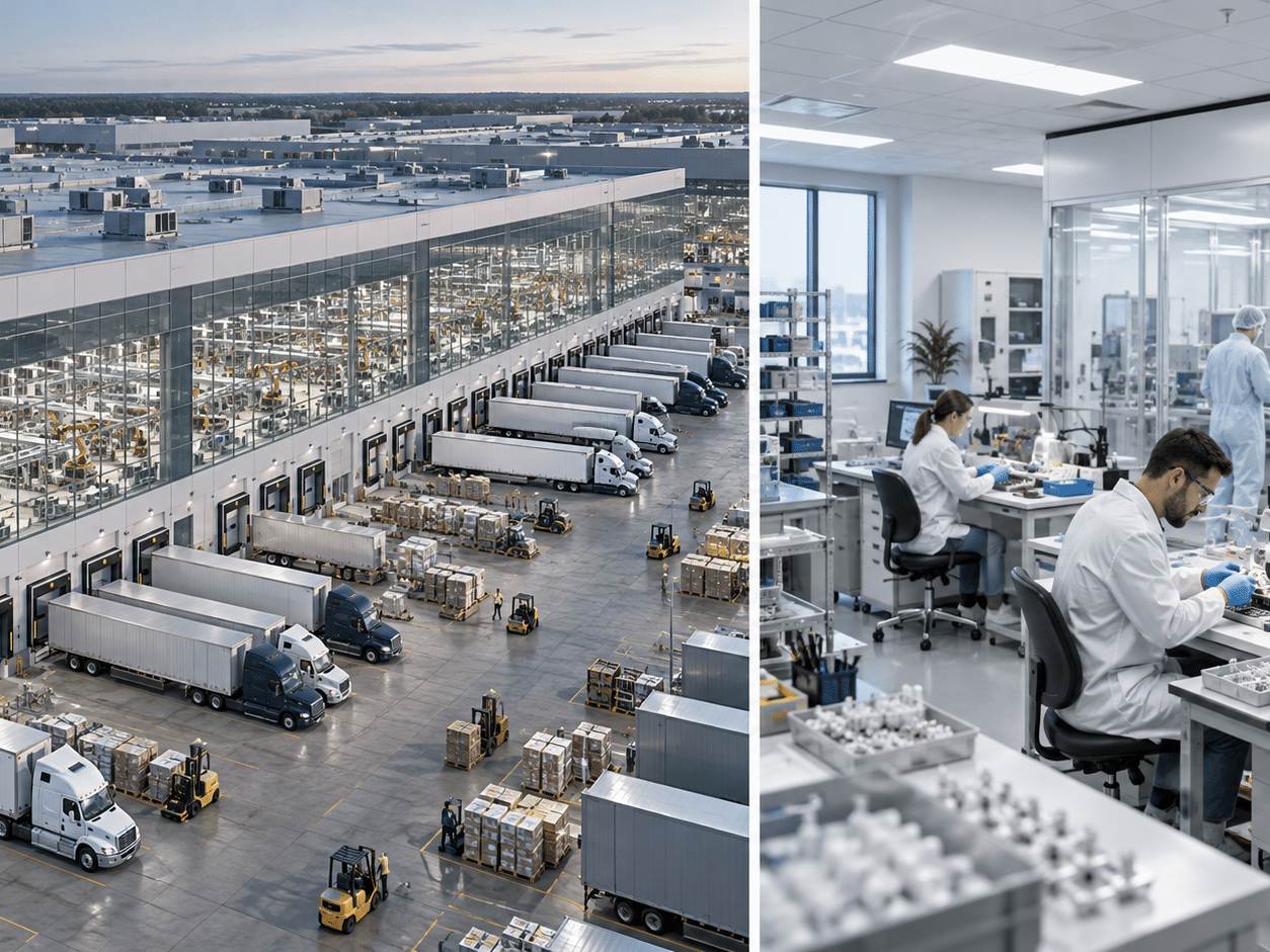 Large medical device contract manufacturer compared with a smaller engineering-led medical device manufacturing facility.